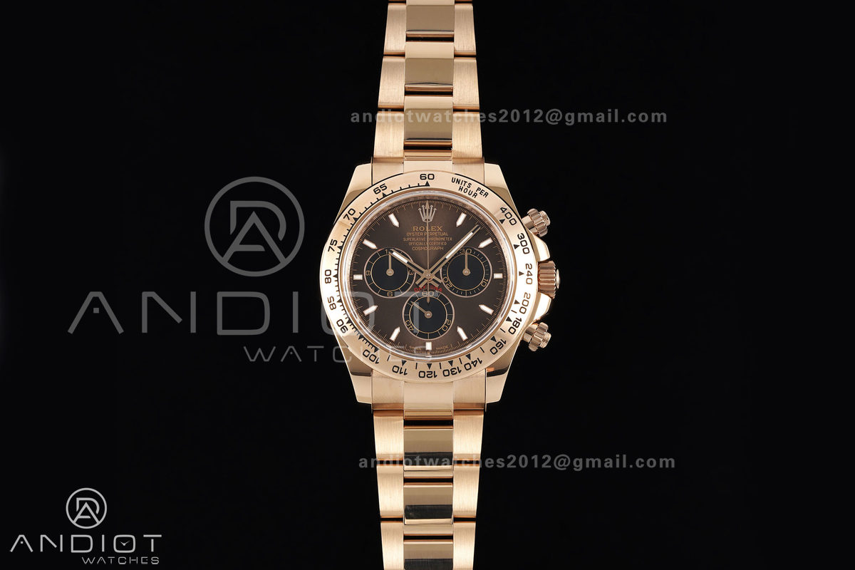Daytona 126505 RG UFO 1:1 Best Edition Brown/Black Dial on RG Bracelet UF4131 (Free Sprung)